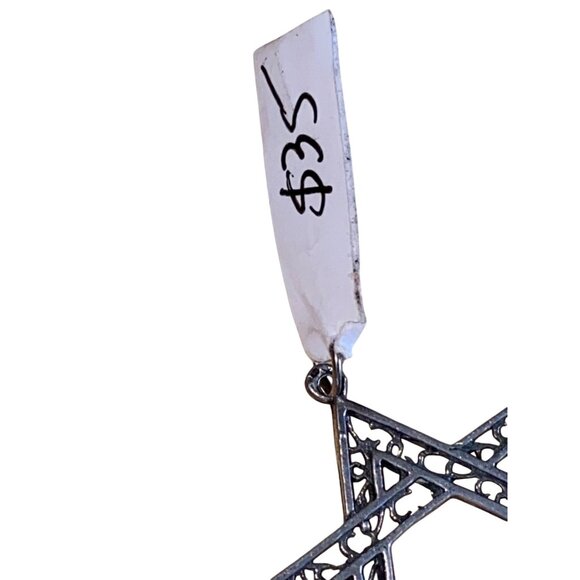 Star Of David Filigree Design Metal Pendant Necklace Jewelry Accessory - Picture 3 of 5
